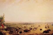 Miller, Alfred Jacob Surround of Buffalo by Indians oil painting artist